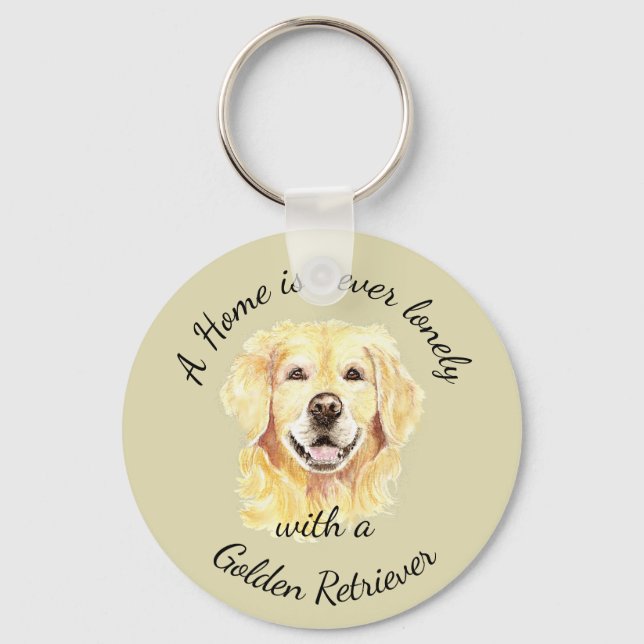 Golden Retriever Hund Tier Schlüsselanhänger (Vorderseite)