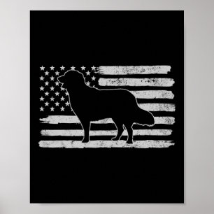 Golden Retriever Hund USA-Flagge 4. Juli Poster