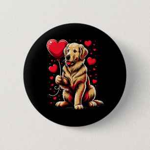 Golden Retriever Hund Valentinstag Hundebesitzer V Button