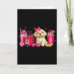 Golden Retriever Hund Valentinstag Kaffee Latte M Karte