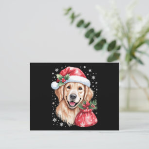 Golden Retriever Hund Weihnachts-Weihnachtsfeier Feiertagspostkarte