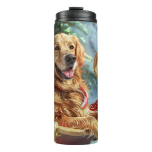 Golden Retriever Hund Weihnachtsfestlich Thermosbecher
