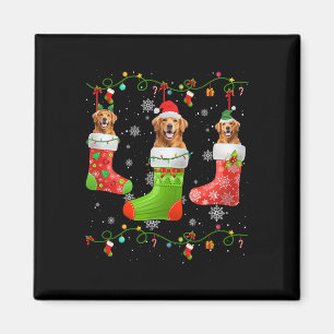 Golden Retriever Hund Weihnachtssocken Lights Welp Magnet