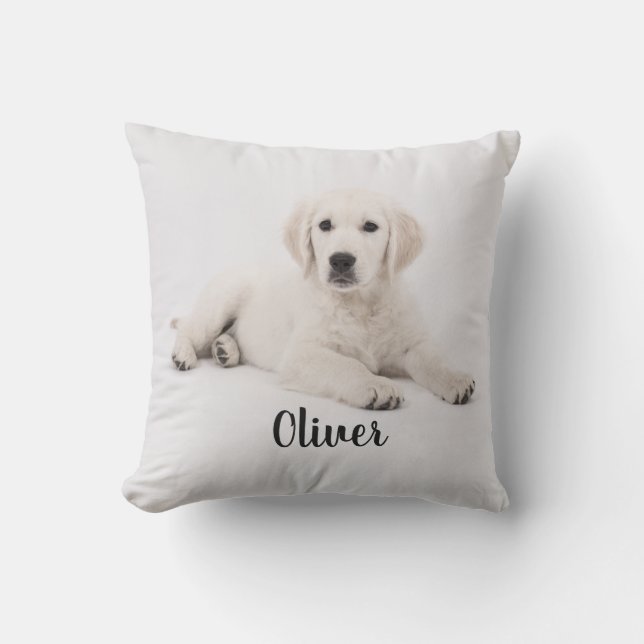 Golden Retriever Hund Welpe Kissen Individuelle Na (Vorderseite)
