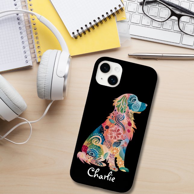 Golden Retriever Hunde Abstrakte Blume Case-Mate iPhone 14 Plus Hülle (Von Creator hochgeladen)