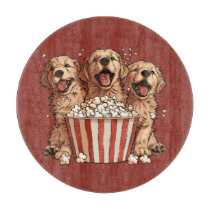 Golden Retriever Hunde Movie Popcorn Eimer Schneidebrett