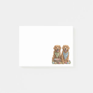 Golden Retriever Hunde Ostern Korb Post-it Klebezettel