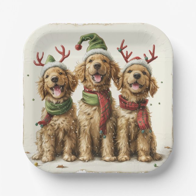 Golden Retriever Hunde Pappteller (Vorderseite)