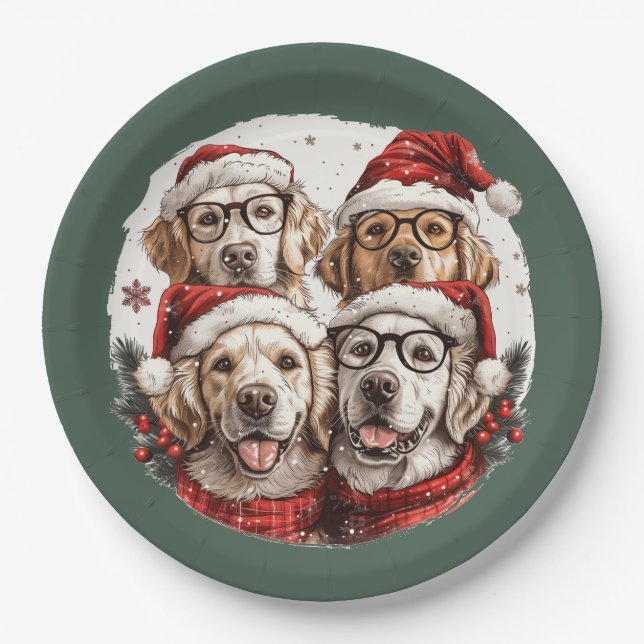 Golden Retriever Hunde Pappteller (Vorderseite)