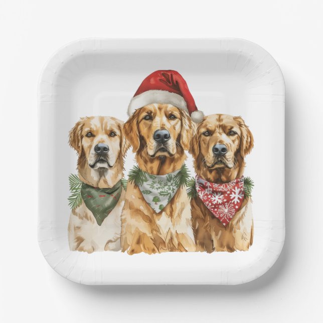 Golden Retriever Hunde Pappteller (Vorderseite)