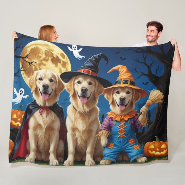 Golden Retriever Hunde Pumpkin Halloween Funny Fleecedecke (Beispiel)