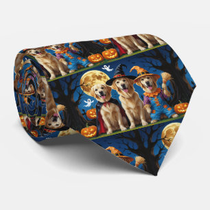 Golden Retriever Hunde Pumpkin Halloween Funny Krawatte