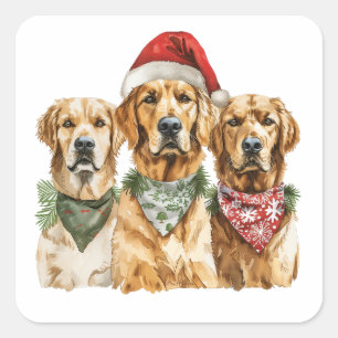 Golden Retriever Hunde Quadratischer Aufkleber
