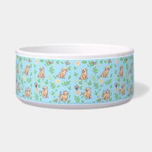 Golden Retriever Hunde-Schüssel Frühling Floral Pa