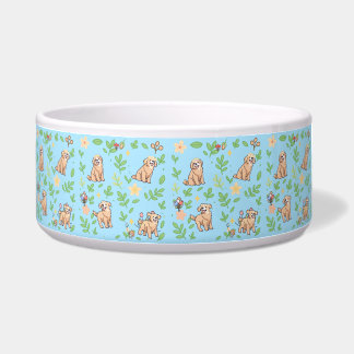 Golden Retriever Hunde-Schüssel Frühling Floral Pa Napf