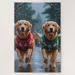 Golden Retriever Hunde Weihnachten Schnee Urlaub