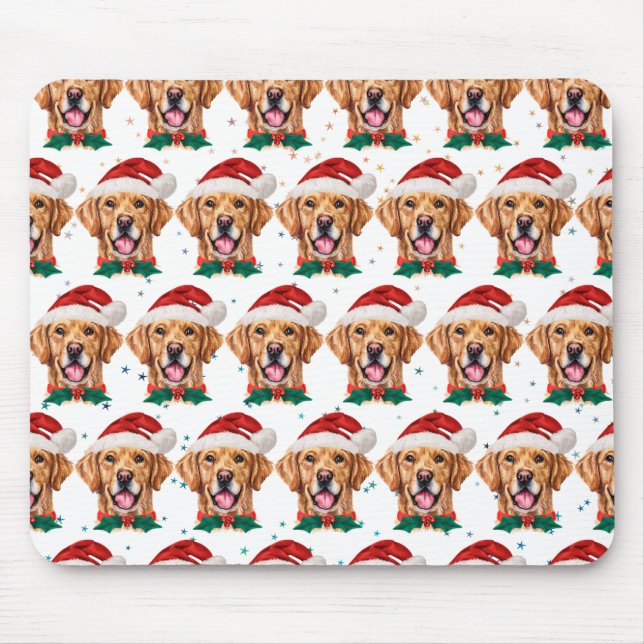 Golden Retriever Hunde Zucht Weihnachten Mousepad (Vorne)