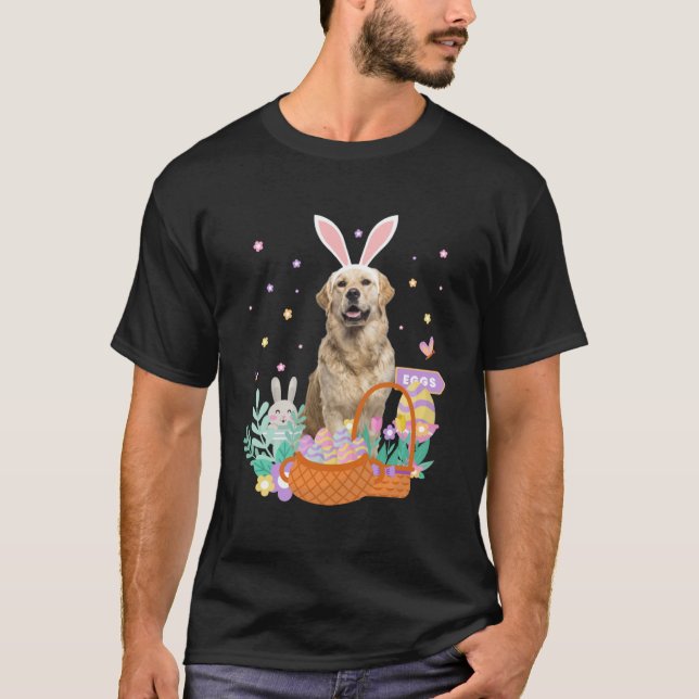 Golden Retriever Hundeeier Jagen Korb T-Shirt (Vorderseite)
