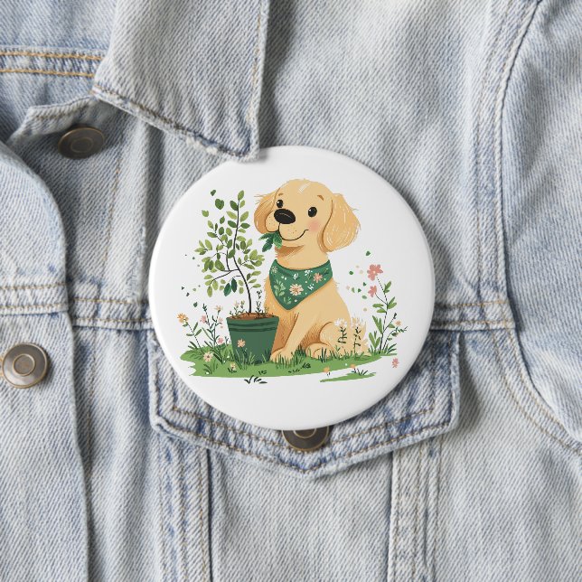 Golden Retriever Hundegarten Button (Beispiel)