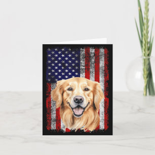 Golden Retriever Hundeliebhaber US-Flagge 4. Juli Karte