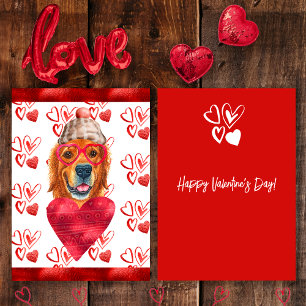 Golden Retriever Hundeliebhaber Valentinsgeschenk Feiertagskarte