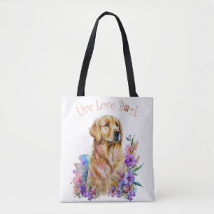 Golden Retriever Hundemama Blumenmuster Tasche