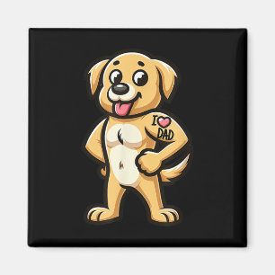 Golden Retriever I Liebe Vater Funny Dog Tattoo _1 Magnet