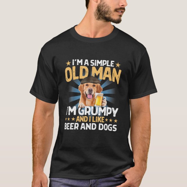 Golden Retriever Ich bin ein einfacher alter Mann, T-Shirt (Vorderseite)