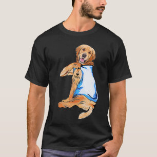 Golden Retriever Ich liebe Mama Tätowierte Hundema T-Shirt
