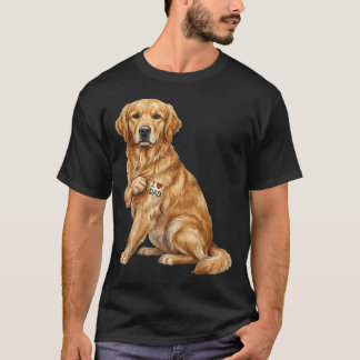 Golden Retriever Ich liebe Papa Hund Papa Vaters T-Shirt