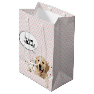 Golden Retriever in den Gängen und Herzen Mittlere Geschenktüte