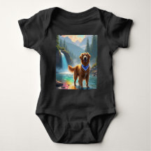 Golden Retriever in Fantasy Rainbow River