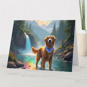 Golden Retriever in Fantasy Rainbow River Karte