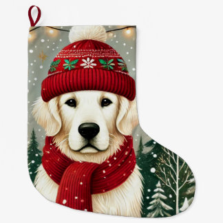 Golden Retriever in Festive Sweater - Cozy Christm Großer Weihnachtsstrumpf