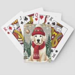 Golden Retriever in Festive Sweater - Cozy Christm Spielkarten