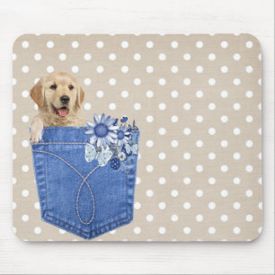 Golden Retriever in Jeanentasche Mousepad