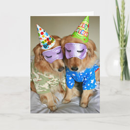 Golden Retriever in Pajamas Geburtstag Karte