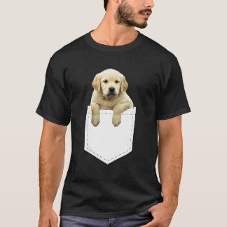 Golden Retriever in Pocket T Shirt Welpen Hund in