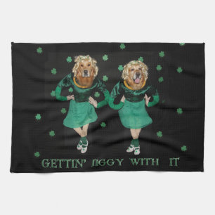 Golden retriever-Iren Stepdancers Geschirrtuch