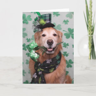Golden Retriever Irish St Patrick's Day Karte