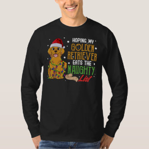 Golden Retriever isst schmutzigen Weihnachtshund T-Shirt