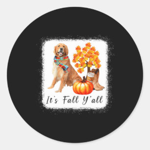 Golden Retriever It's Fall Y'All Pumpkins Hallowee Runder Aufkleber