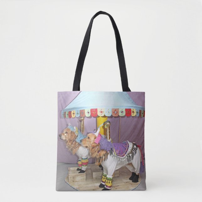 Golden retriever-Karussell-Pferde Tasche (Vorderseite)