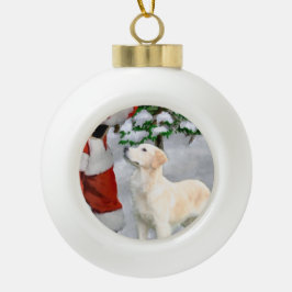 Golden Retriever Keramik Kugel-Ornament