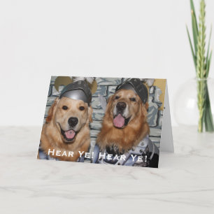 Golden Retriever Knight Birthday Karte