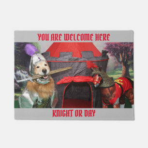 Golden Retriever Knight Willkommen Fußmatte