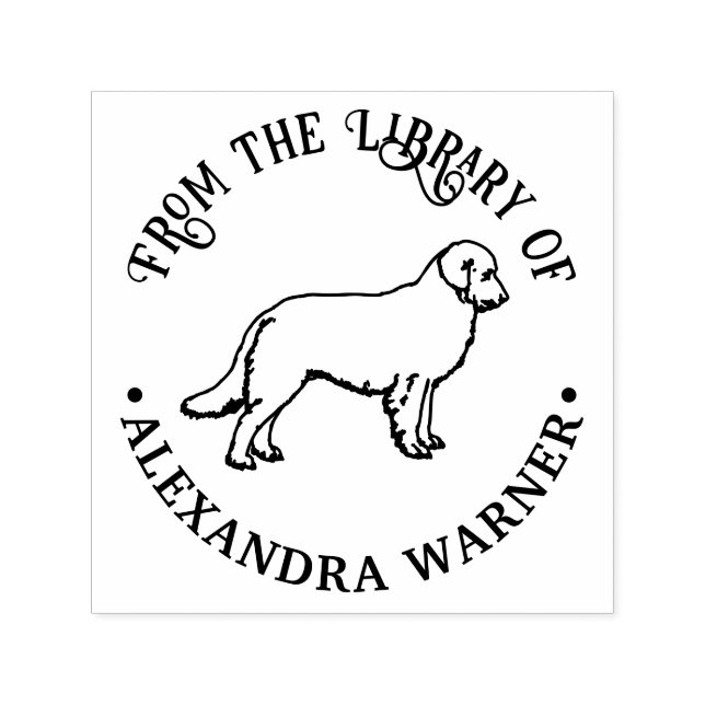 Golden Retriever Kontur Library Name Permastempel (Design)