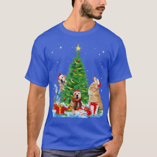 Golden Retriever Kostüm Weihnachtshut im Schnee T-Shirt