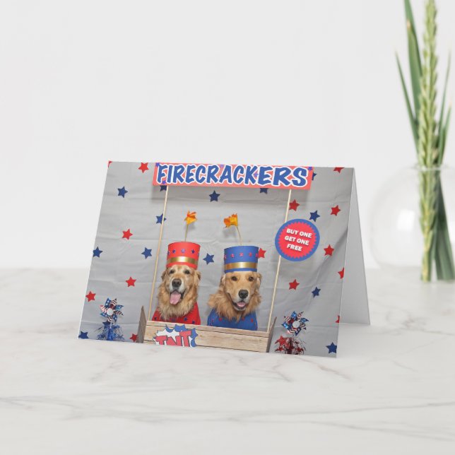 Golden retriever-Kracher für Verkauf Karte (Vorderseite)