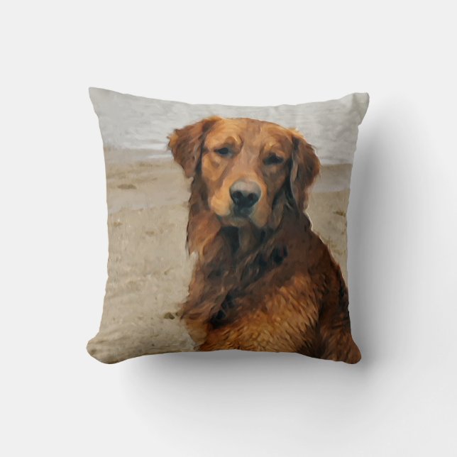 Golden Retriever Kunst, Dichtung und Musik Kissen (Vorderseite)